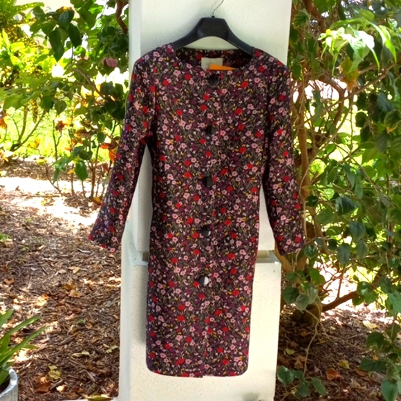 Kate Spade floral jacquard multi color coat